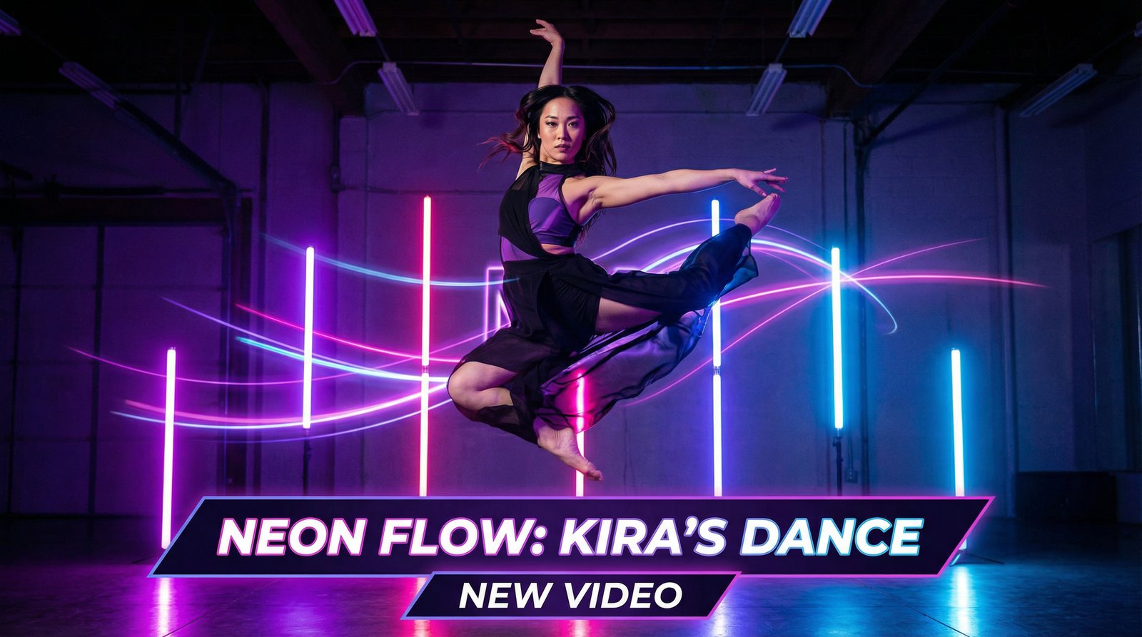 黑料霓虹舞者创意舞蹈视频